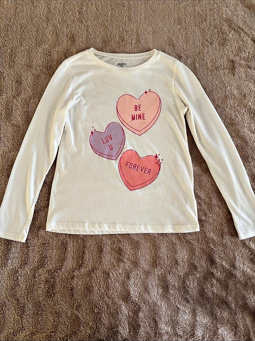 OshKosh B'gosh Long Sleeve Heart Graphic Tee Girls Large